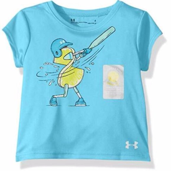 Under Armour Girls Short Sleeve T-Shirt Blue - Picture 1 of 2